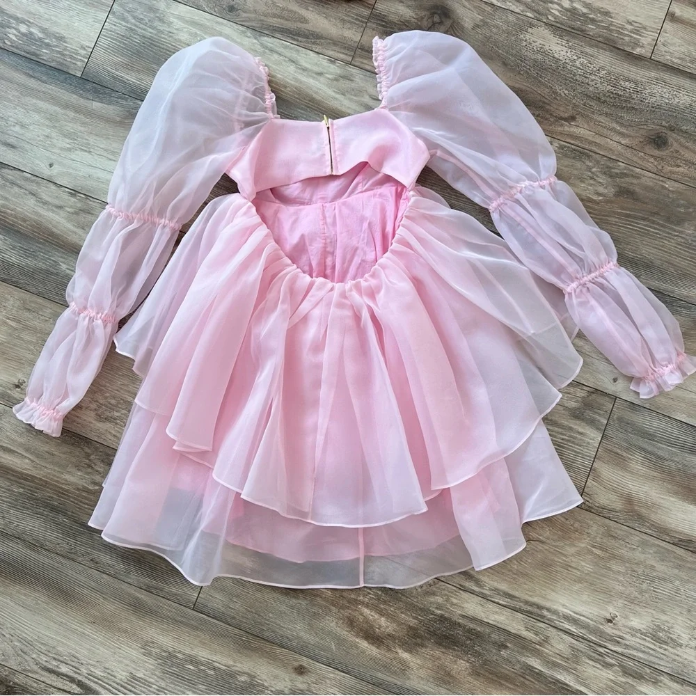 Selkie pink long sleeve dress - Picture 5 of 7